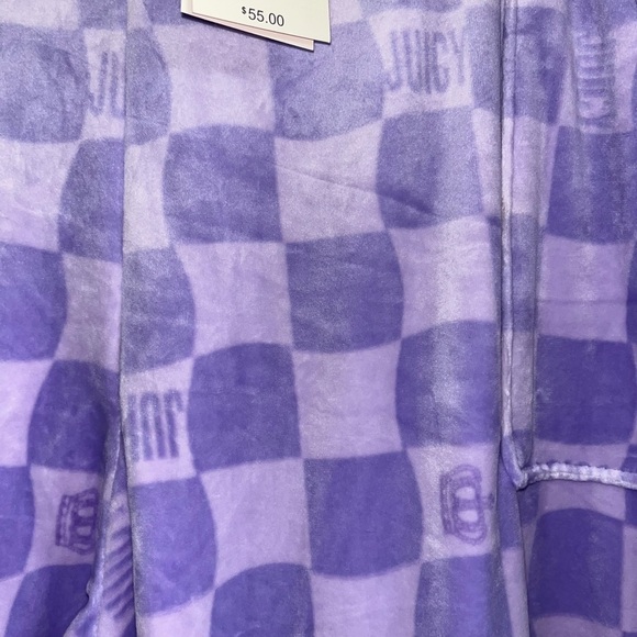 Juicy couture lilac checkered mid rise straight leg velour sweatpants - Picture 4 of 11